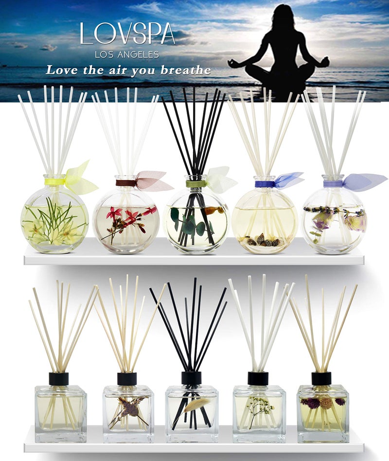 LOVSPA Reed Diffuser Set, Lavender Vanilla Scented Oil Diffuser with Sticks, Home Fragrance Accessories for Bathroom Shelf Decor, Aroma Diffusers for Home or Office Desk, USA Made - Image 4